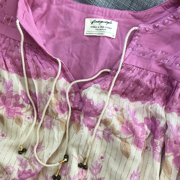 Spell X Free People coco lei floral embroidered pink tunic dress - Picture 4 of 7